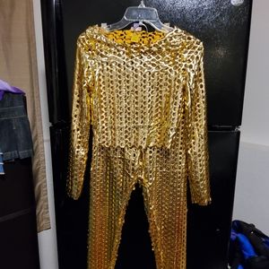 Gold 2pc workout or nightout  set